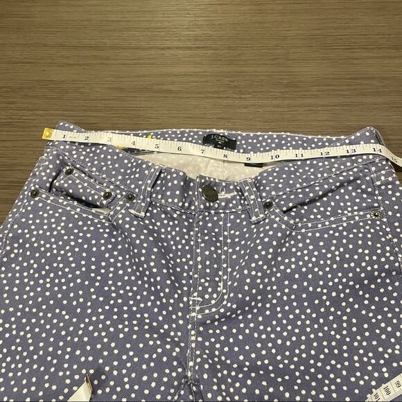 J. Crew Purple White Polka Dot Toothpick‎ Mid Rise Jeans 27 - Picture 11 of 13